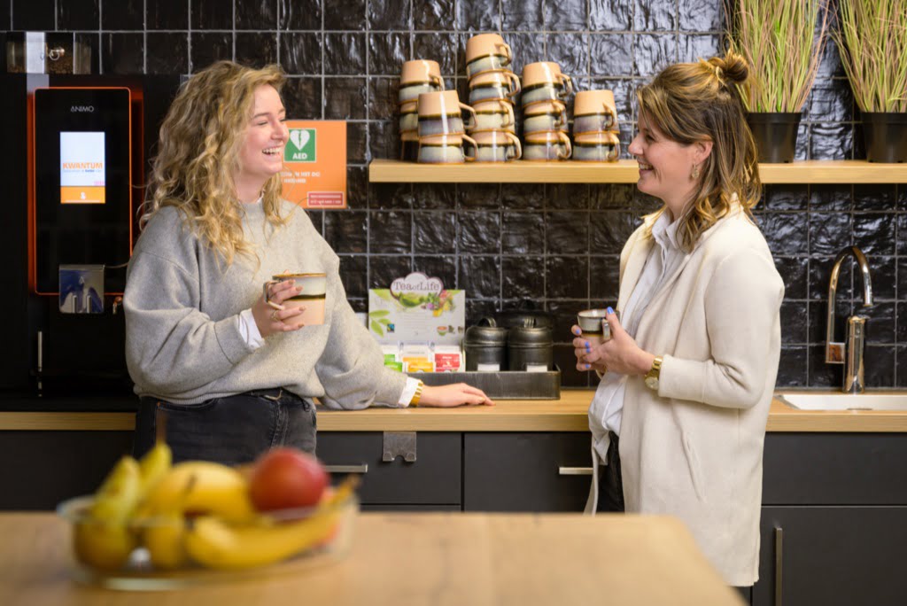 werken op kantoor bij Kwantum